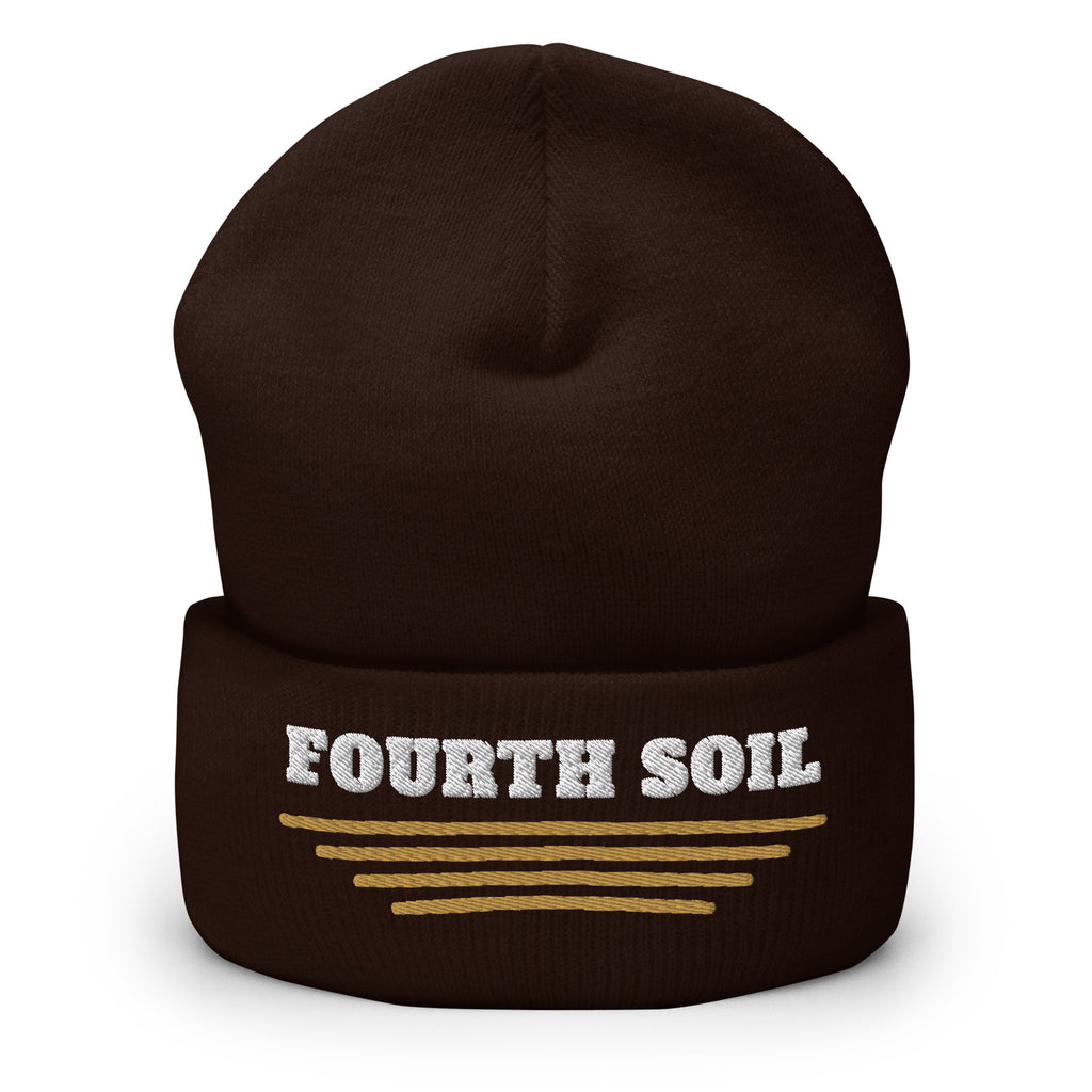 Furrow Cuffed Beanie in Brown