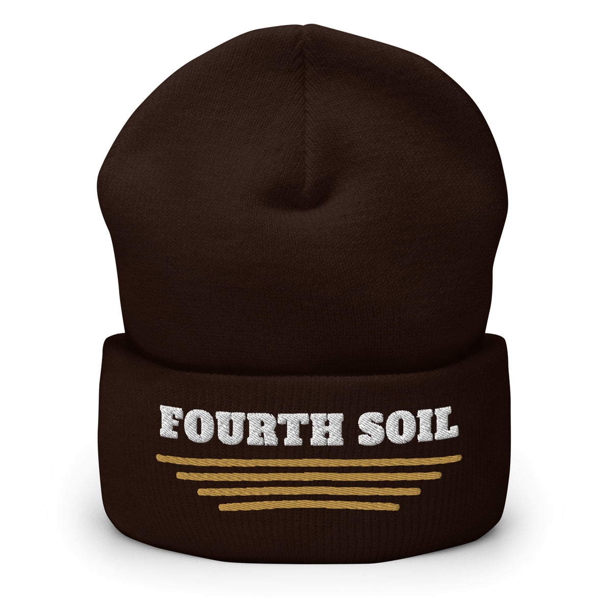 Furrow Cuffed Beanie in Brown