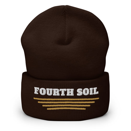 Furrow Cuffed Beanie in Brown