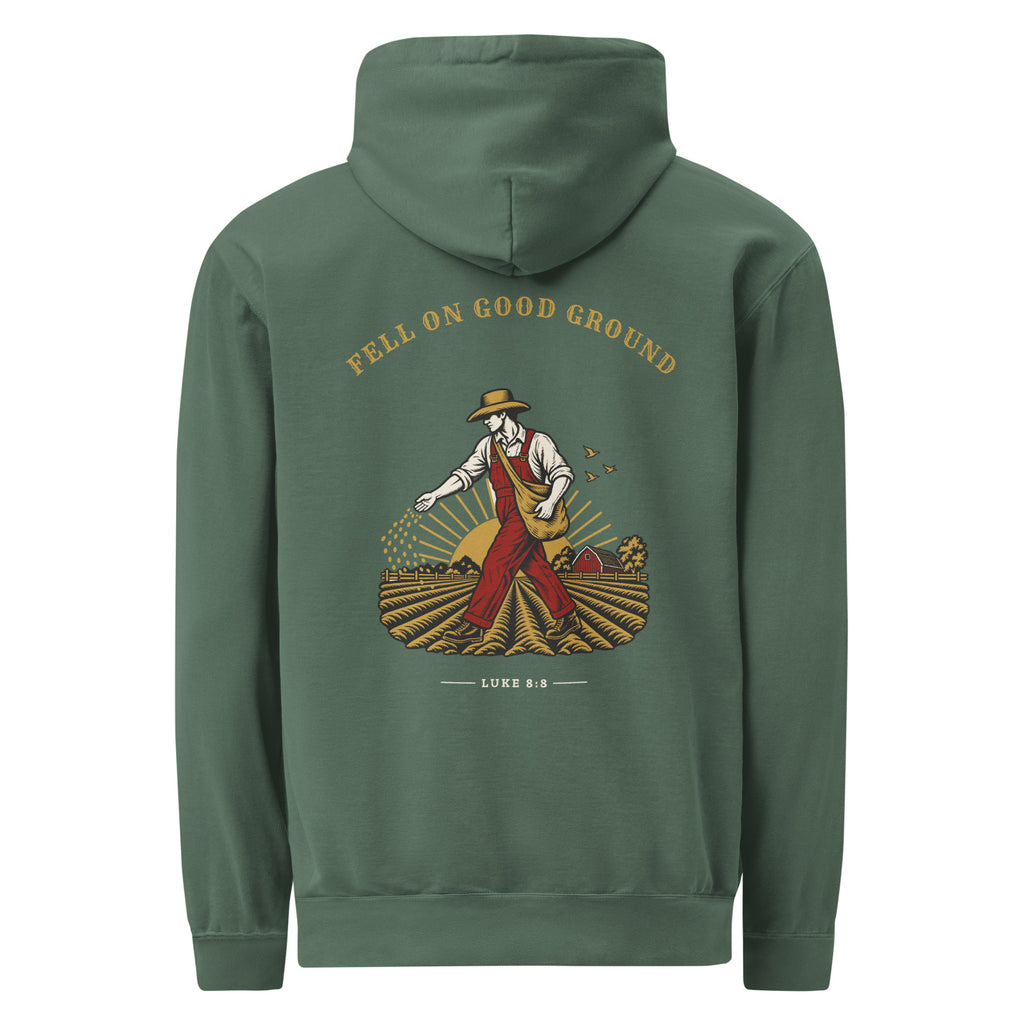 Fell on Good Ground Hoodie in Blue Spruce (2)